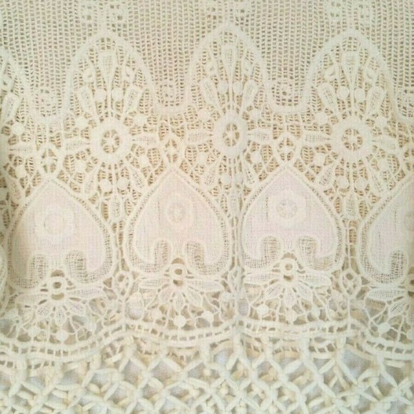 NWOT Zara Womens S Boho Crochet Fringe Cropped Top - Picture 3 of 7